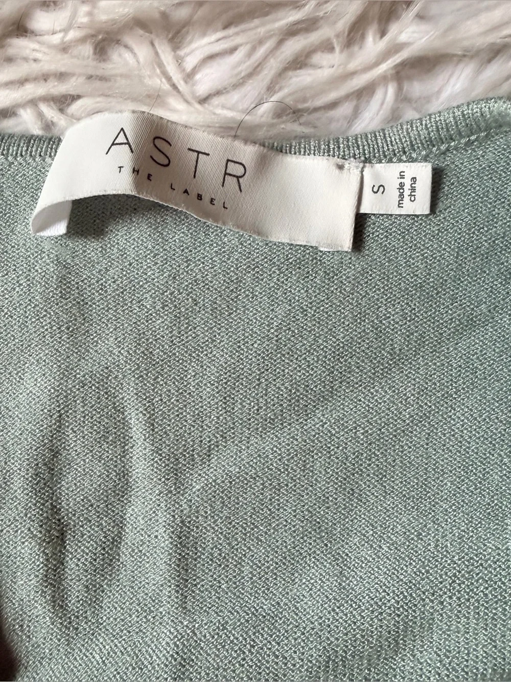 Astr the label knit wrap ballet sweater sage green S
